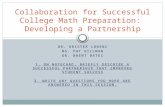 Collaboration for Successful College Math Preparation:  Developing a Partnership