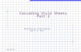 Cascading Style Sheets Part 2