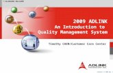2009 ADLINK An Introduction to  Quality Management System