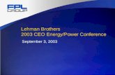 Lehman Brothers 2003 CEO Energy/Power Conference