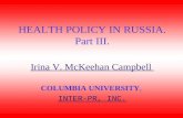 HEALTH POLICY IN RUSSIA. Part III.