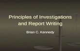 Principles of Investigations and Report Writing