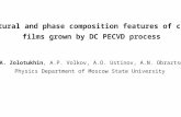 Structural and phase composition features of carbon  films grown by DC PECVD process
