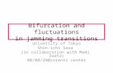 Bifurcation and fluctuations in jamming transitions