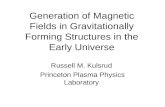 Generation of Magnetic  Fields in Gravitationally  Forming Structures in the  Early Universe