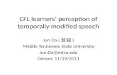 CFL learners’ perception of temporally modified speech