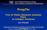 PragTic Use of Finite Element Analysis Data  in Fatigue Analyses
