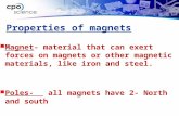 Properties of magnets