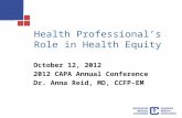 Health Professional’s Role in Health Equity