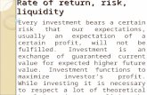 Rate of return, risk, liquidity