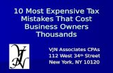 10 Most Expensive Tax Mistakes That Cost Business Owners Thousands