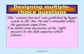 Designing multiple-choice questions