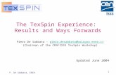 The TexSpin Experience:  Results and Ways Forwards