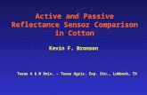 Active and Passive Reflectance Sensor Comparison in Cotton