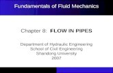 Chapter 8:   FLOW IN PIPES