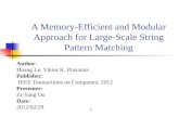 A Memory-Efficient and Modular Approach for Large-Scale String Pattern Matching