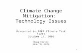 Climate Change Mitigation:  Technology Issues