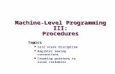 Machine-Level Programming III: Procedures