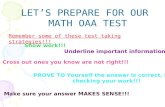 LET’S PREPARE FOR OUR  MATH OAA TEST