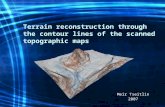 Terrain reconstruction through the contour lines of the scanned topographic maps