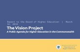 The Vision Project A Public Agenda for Higher Education in the Commonwealth