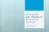 AP English  Lit. Terms 3 Rhetorical Devices