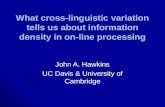 What cross-linguistic variation tells us about information density in on-line processing