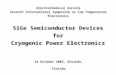 SiGe Semiconductor Devices for Cryogenic Power Electronics