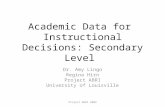 Academic Data for  Instructional Decisions: Secondary Level