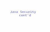 Java Security   cont’d