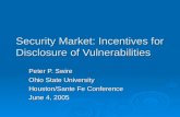 Security Market: Incentives for Disclosure of Vulnerabilities
