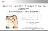 Social Health Protection in Germany  – Experiences and Lessons