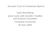 Acoustic Cues to Emotional Speech