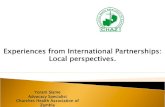 Experiences from International Partnerships:  Local perspectives.