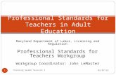Professional Standards for Teachers in Adult Education