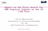 Report on the First Search for BBH Inspiral Signals on the S2 LIGO Data