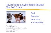 How to read a Systematic Review:  The FAST tool