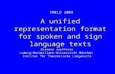 A unified representation format for spoken and sign language texts