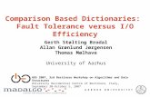 Comparison Based Dictionaries:  Fault Tolerance versus I/O Efficiency