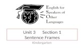 Unit 3      Section 1 Sentence Frames