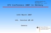 EFV Conference 2007 in Germany