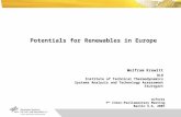 Potentials for Renewables in Europe