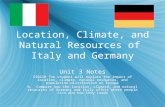 Location, Climate, and Natural Resources of  Italy and Germany