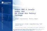 Urban PM2.5 levels under the  EU Clean Air  Policy  Package