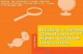 Building a European Classification of  Higher Education Institutions