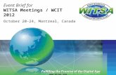 Event Brief for  WITSA Meetings / WCIT 2012