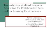 Towards Decentralized Resource Allocation for Collaborative Peer-to-Peer Learning Environments