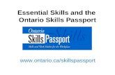 Essential Skills and the  Ontario Skills Passport ontario/skillspassport