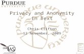 Privacy and Anonymity in Text