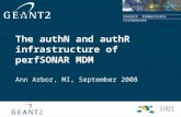 The authN and authR infrastructure of perfSONAR MDM